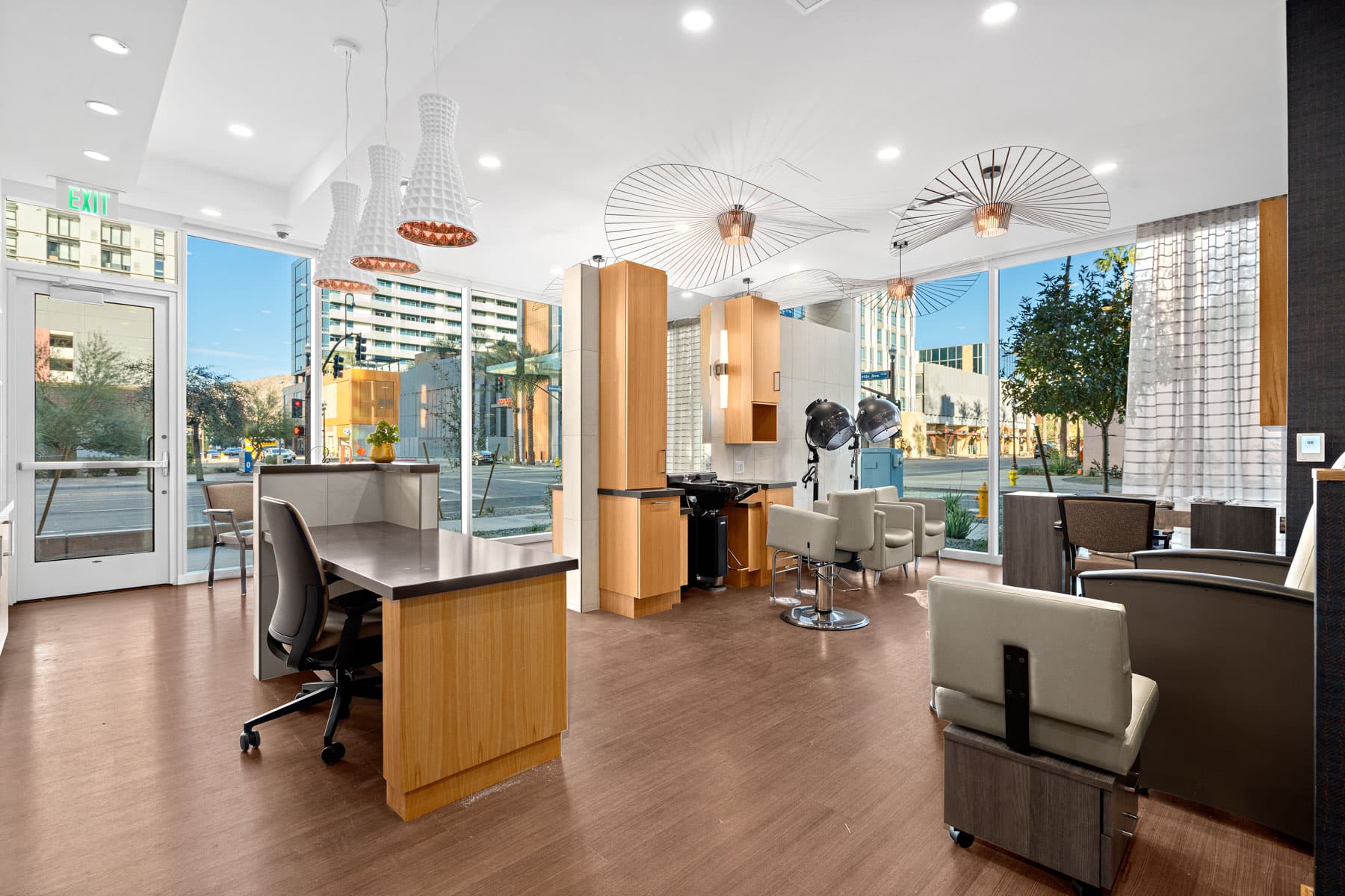 Mirabella luxury salon with views outdoors